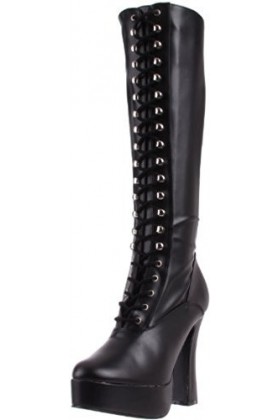 Pleaser Electra-2023, Bottes hautes classiques non doublées femme, Noir - Nero Blk Str Faux Leather , 40 EU