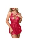 Générique Bodys Femmes Sexy Lingerie Sangle Robe Dos Nu Dentelle Sexy Taille Chemise de Nuit Tenu Sexy Hot RD1, M 