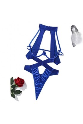 CHOUBAGUAI Bandage Lingerie Sexy Body Femme Dos Nu Robe Découpée Bas Noir Body Hot Sexy - Rouge, S