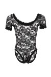 Body en dentelle florale pour homme,Culotte transparente,Body en maille,Mankini transparent,Sous-vêtement dos nu,Gilet sans m