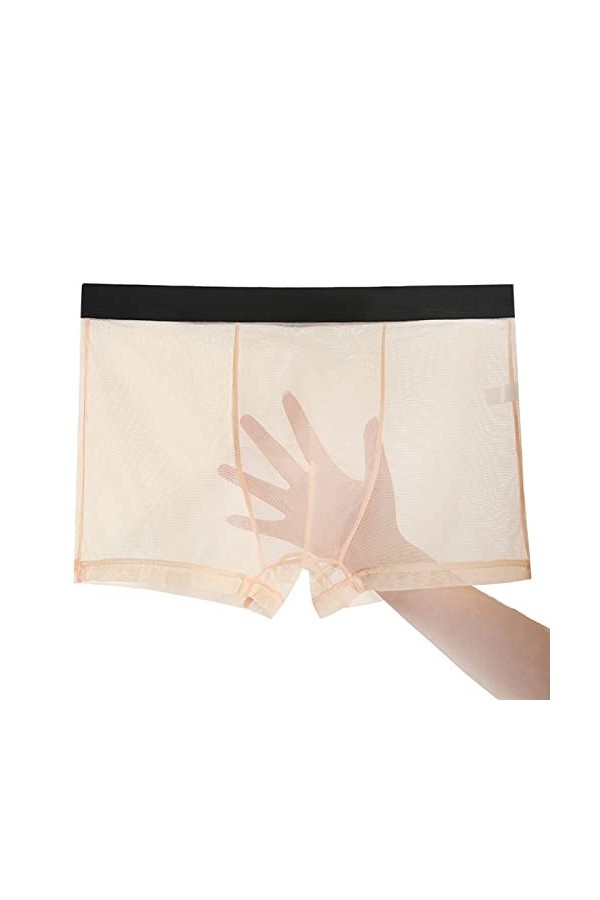 Coton Hommes sous-vêtements Taille Basse Sexy G-String Couleur Unie caleçon Slip avec Pochette String Respirant Color : 1, S