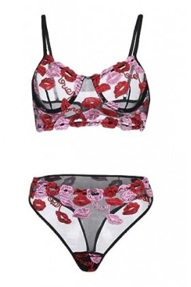 Front ouvertEnsemble Sexy de Lingerie érotique à Trois Points, Rouge, L