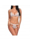 LentrejambeSexy Tight Openwork Lingerie érotique Ensemble Trois Points, Blanc, 3XL