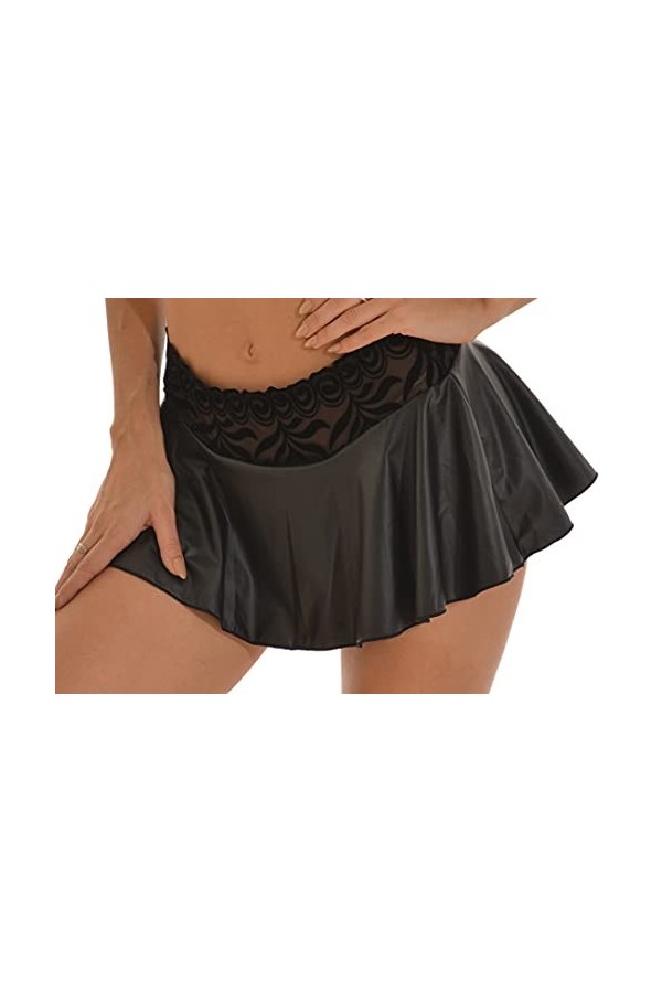Mini jupe string Mattlock Clubwear - Noir - Large