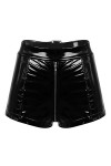 SHANHE Femmes Boucle Réglable Fermeture Éclair Entrejambe Rave Booty Short Wet Look Cuir Verni Hot Pants Pole Dance Rave Cost
