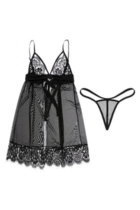 WEITING Sous-vêtements sexy sans fil pour femme - Noir - XL