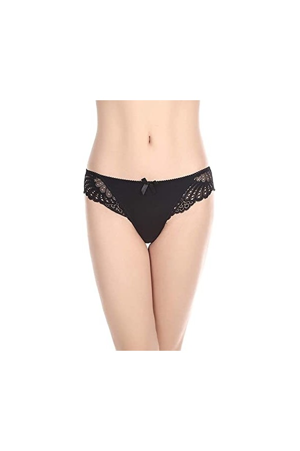Coswe - Slip sexy extensible en soie et dentelle pour femme, 4XL