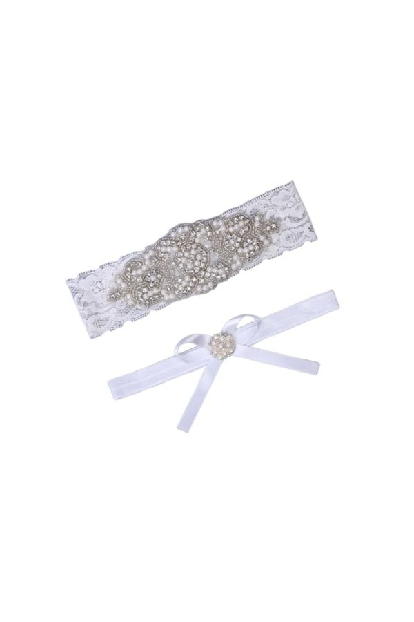 Abaodam 2Pcs Porte-Jarretelles De Mariée Jarretière De Mariée En Cristal Jarretière De Mariée En Dentelle Jarretière De Jambe