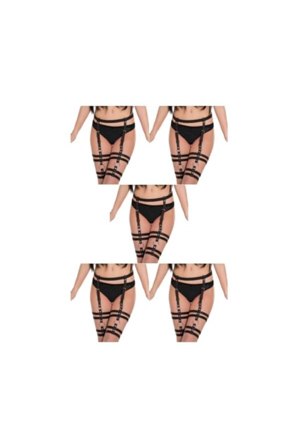 WUUISDNX 2 Ensemble de Ceinture de jambe réglable en PU pour femmes, ceinture ajustée et respirante à la mode, harnais de jam