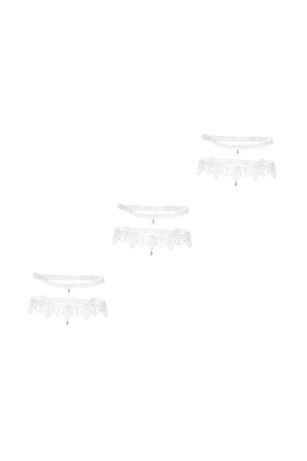 6 Pcs Jarretière De Mariée Bas De Soie pour Femmes Blanc Strass Femmes Costumes Robe De Mariée Jarretière Dentelle Jarretière