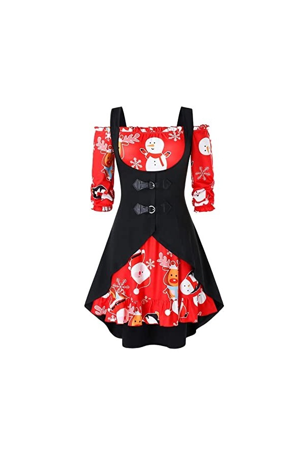 Hepburn Robe de soirée vintage à manches longues et épaules dénudées Mini robe de soirée A-Line cintrée Slim Fit Rockabilly p