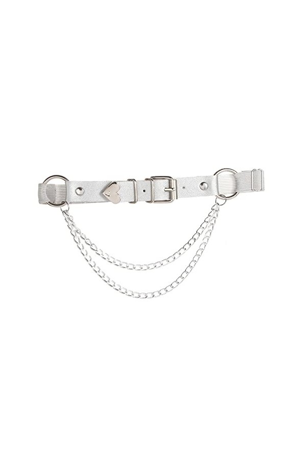 TRENIS Sexy Punk Heart PU cuir jarretière femmes Harajuku corps jambe harnais serré jarretelle jambe jarretière ceinture Col