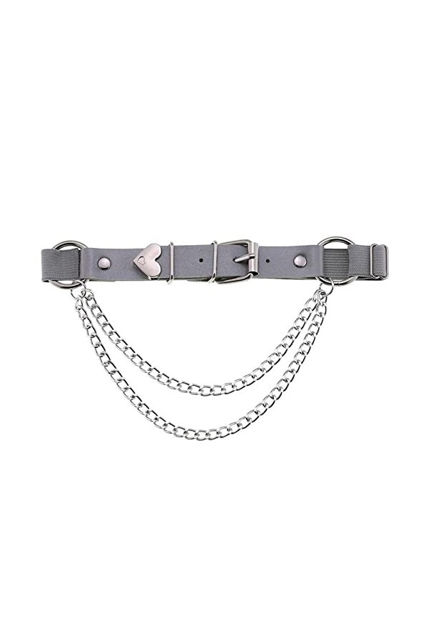 TRENIS Sexy Punk Heart PU cuir jarretière femmes Harajuku corps jambe harnais serré jarretelle jambe jarretière ceinture Col