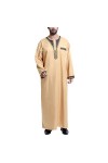 Mymyguoe Robe musulmane pour homme - Robe islamique - Avec poche poitrine - Manches longues - Col rond - Arabe - Moyen-Orient