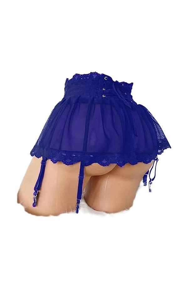 CHUNNUAN Lingerie Sexy pour Le Sexe Mini Jupe Cosplay Jupes Femmes Sexy Robe en Dentelle Nuisette Pince Suspendue Jupe Amusan