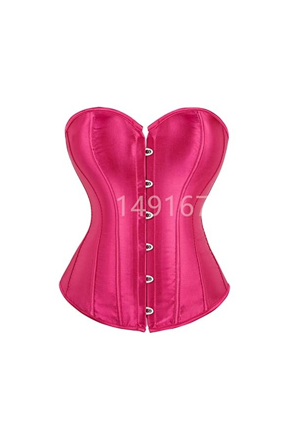EshAls Corset Overbust Plus Size Corselet Corsets et bustiers Hauts Rouge Noir Rose Violet Blanc Gothique Lingerie Femme-808 