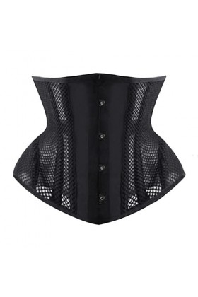CHOUBAGUAI Corset pour femme en maille à baleines sous la poitrine Corset Steampunk Gothique Vêtements Corsets Ceinture Mince