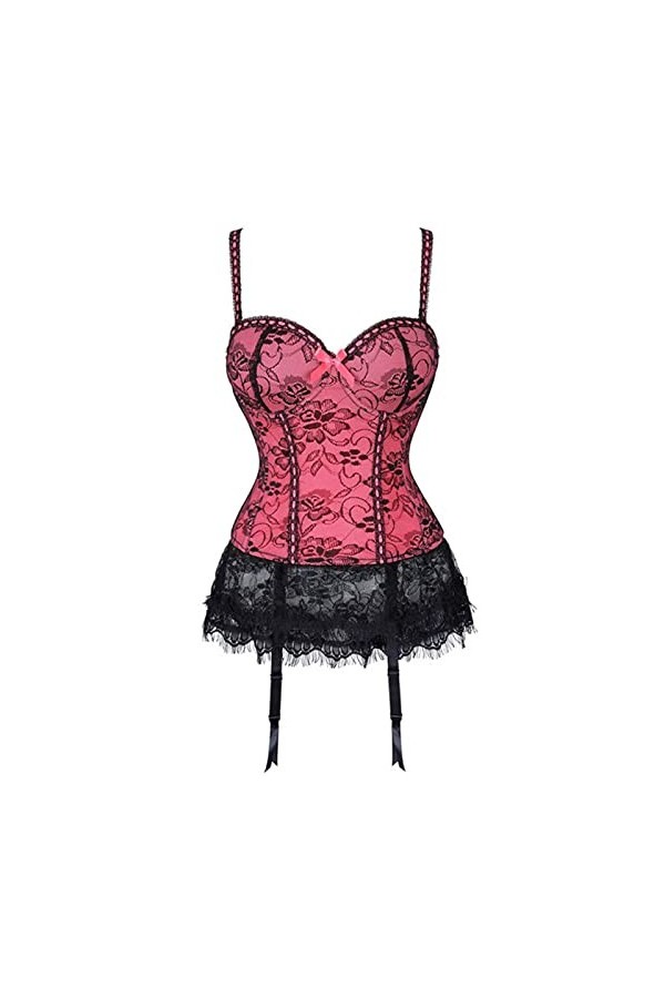 CHOUBAGUAI Robe de fête design steampunk baleines en acier lacé dans le dos sexy bustier surpoitrine corset pour femmes corse