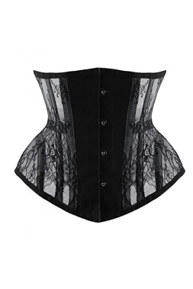 CHOUBAGUAI Corset pour femme en maille à baleines sous la poitrine Corset Steampunk Gothique Vêtements Corsets Ceinture Mince