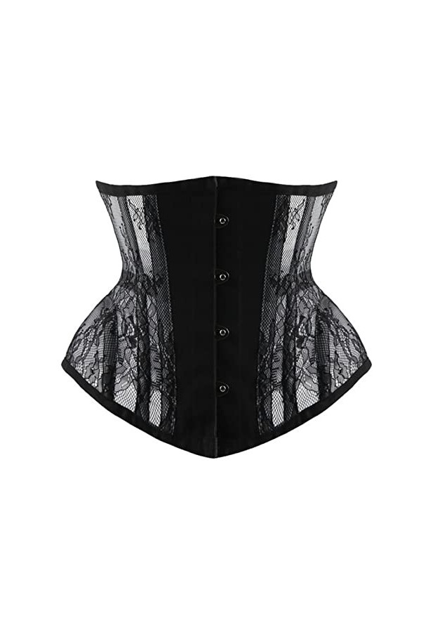 CHOUBAGUAI Corset pour femme en maille à baleines sous la poitrine Corset Steampunk Gothique Vêtements Corsets Ceinture Mince