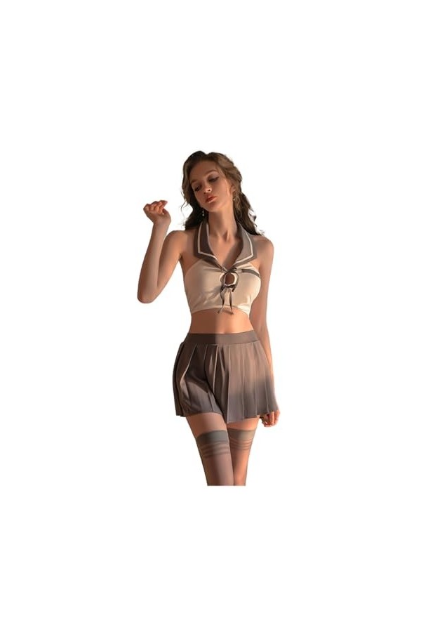 Temptshow Sexy Femmes JK Uniforme Académie Feng Shui Handwear Japonais Anime Mignon et Ludique Cosplay Femme Étudiant Sous-vê