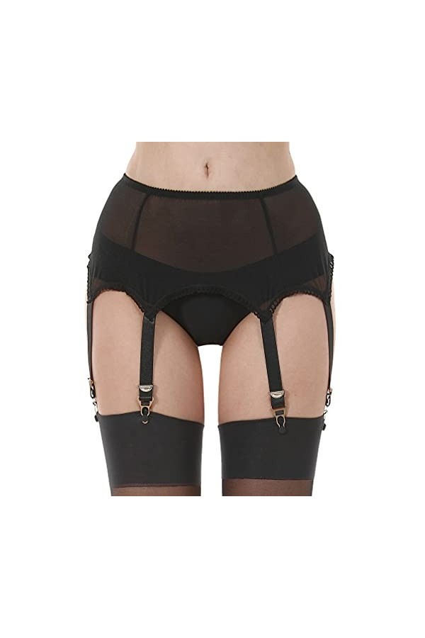 KLONKEE Porte-jarretelles sexy en dentelle avec 6 larges bretelles en métal pour femme porte-jarretelles vendu séparément de