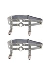 DOKLY Lot de 2 porte-jarretelles élastiques avec clips pour femme Style punk rock avec rivets en forme de cœur