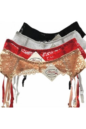 OKGD Porte-Jarretelles en Dentelle pour Femme Ceinture Sexy Bretelles sous-vêtements Transparents Ceinture à Double Boutonnag