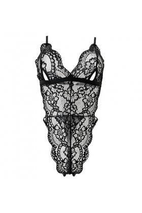 CorsetExposition Sexy d’Une Seule pièce à Lacets sans Perte de Lingerie érotique Pure, Noir, M
