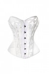 SHANHE Noir Femmes Respirant Shapwear Costumes Sexy Transparent Mesh Corselet Évider Corset Bustier Top Avec G String-Blanc,S