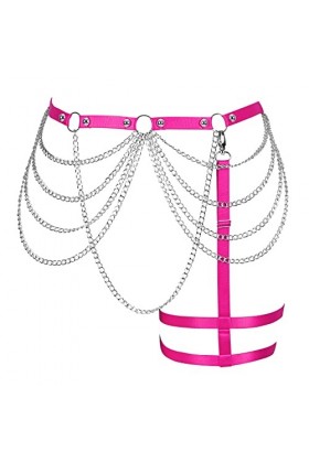 BBOHSS Femmes Body Sling mode leg ligature plus de taille encolure ligature cuisse punk gothique carnaval vêtements pour femm