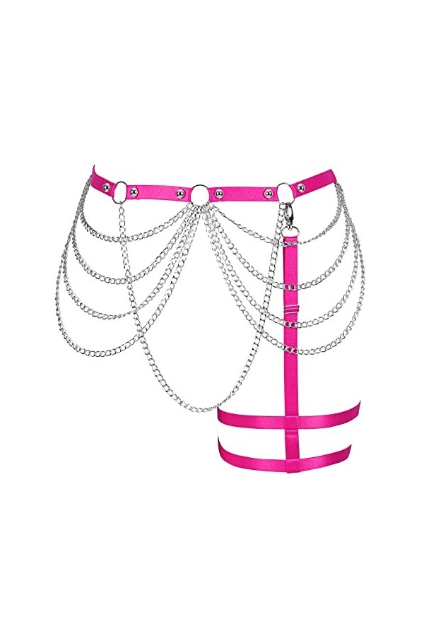 BBOHSS Femmes Body Sling mode leg ligature plus de taille encolure ligature cuisse punk gothique carnaval vêtements pour femm