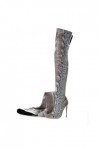 WOkismD 12CM / 4.72IN Sexy Et Personnalisé Super Haute-Heeled Sur-Le-Genou Stretch Bottes Mode Manches Stiletto Talon Grande 