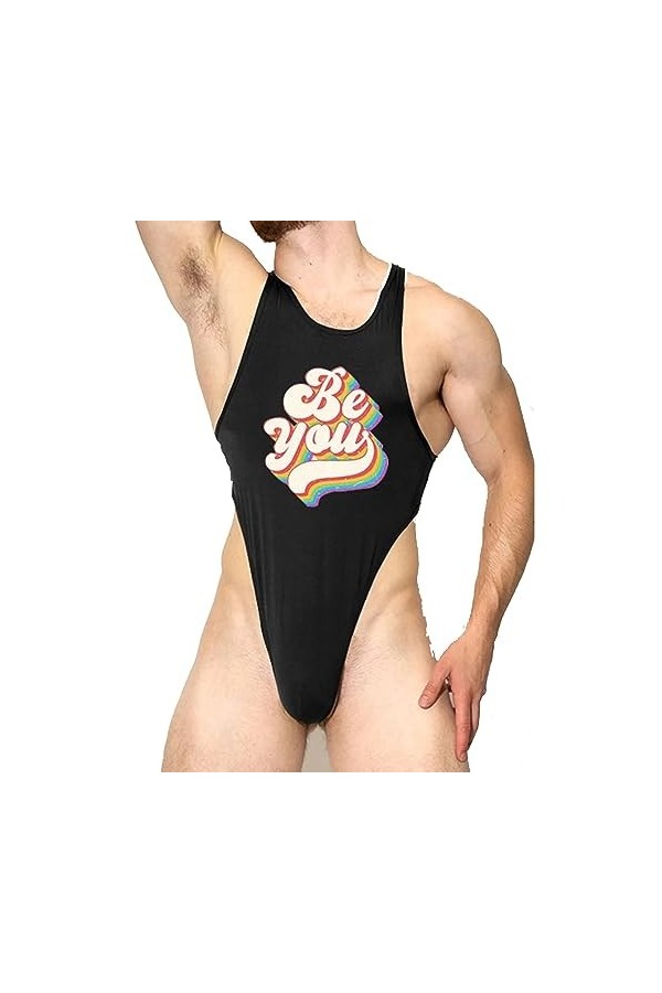 Hommes Leotard Bodysuit Thong Singlet Body High Cut Jumpsuit Une pièce G-String Sous-vêtements Maillot de Corps Combinaison C