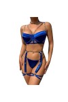Lingeries Sexy pour Femmes Taches Body Nuisette À Bretelles avec Porte-Jarretelles Cou Soutien-Gorge Et Culotte Sexy Soutien-