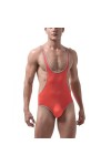 HYQPAI Body Homme Maillot de Corps Sans Manches Ice Silk Wrestling Singlet Jumpsuit Sous-Vêtements Une Pièce Lingerie Bodysui