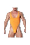 HYQPAI Homme Body String Coupe Haute Polyester Mankini Bodysuit Maillot de Corps Sans Manches Combinaison Singlet Body Linger