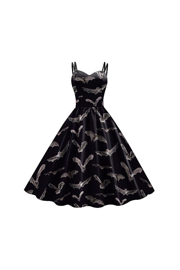 Costume de vache sexy pour femme avec imprimé tête de citrouille et chauve-souris - Rose - Taille S