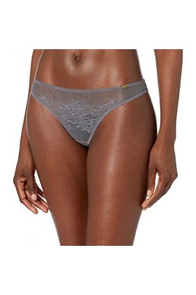 Gossard 13006 Womens Glossies Lace Platinum Grey Thong Large