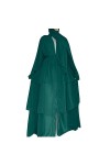 Mymyguoe Robe musulmane pour femme - Couleur unie - Manches longues - Avec lacets - Manches longues - Robe élégante - Couleur