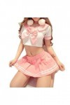 CHUNNUAN Rose école fille uniforme marin femmes fantaisie tenue Sexy Lingerie Kawaii femmes Cosplay minijupe femme déguisemen
