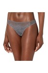 Gossard 13006 Womens Glossies Lace Platinum Grey Thong Large