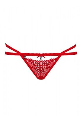Obsessive 838-Tho3 String Femme Dentelle Rouge L/XL