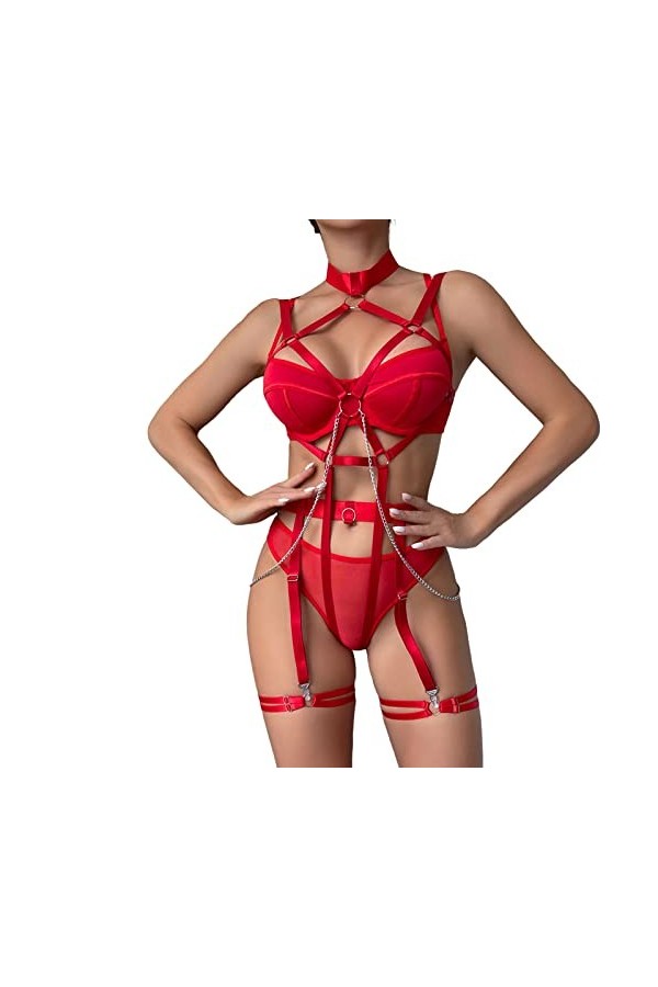 Porte Jarretelle Lingerie Sexy De Pute Cuir Érotique Pyjama Pute Open Luxe Ensemble Lingerie Complet Body Ensembl Sensuelle J