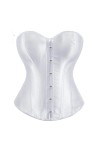 Niiyyjj Corset bustier en satin lisse avec baleines en plastique gothique Gorset sexy Busk brocart Korset pour femme, café, 5