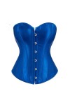 Niiyyjj Corset bustier en satin lisse avec baleines en plastique gothique Gorset sexy Busk brocart Korset pour femme, café, 5