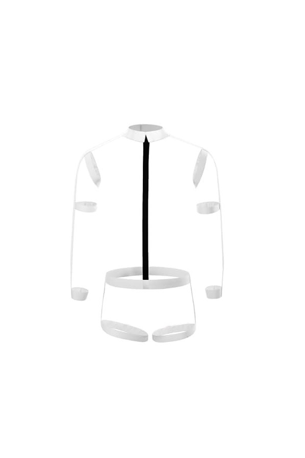 HSQSMWJ Homme Harnais Bandage Elasticité Singlet Bodysuit de Poitrine Muscle Corps Maillot Lingerie Fête Gay Costume Clubwear