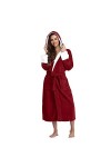 Mashaouyo Robe De Chambre Femme Peignoir Éponge avec Capuche - Peignoir Légère avec Ceinture Absorbant Confortable Velours À 