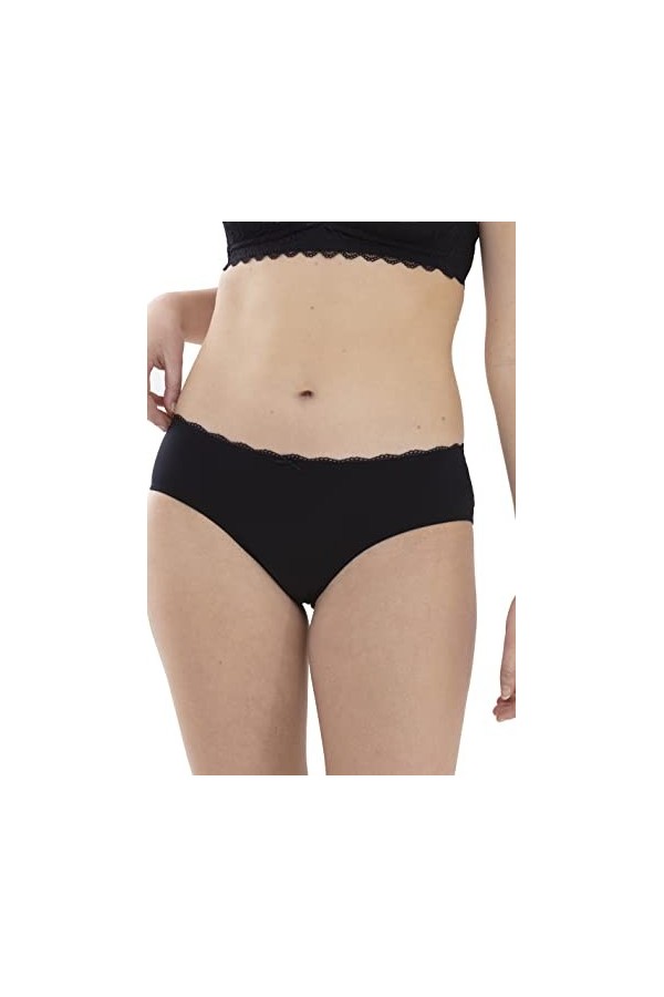 Mey Women 79803-3 Womens Allegra Black Solid Colour Lace Knickers Panty Full Brief 40