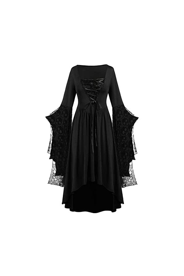 FGUUTYM Robe noire pour homme gothique et femme - Costume sexy gothique vintage pour Halloween - Robe gothique noire - Robe g
